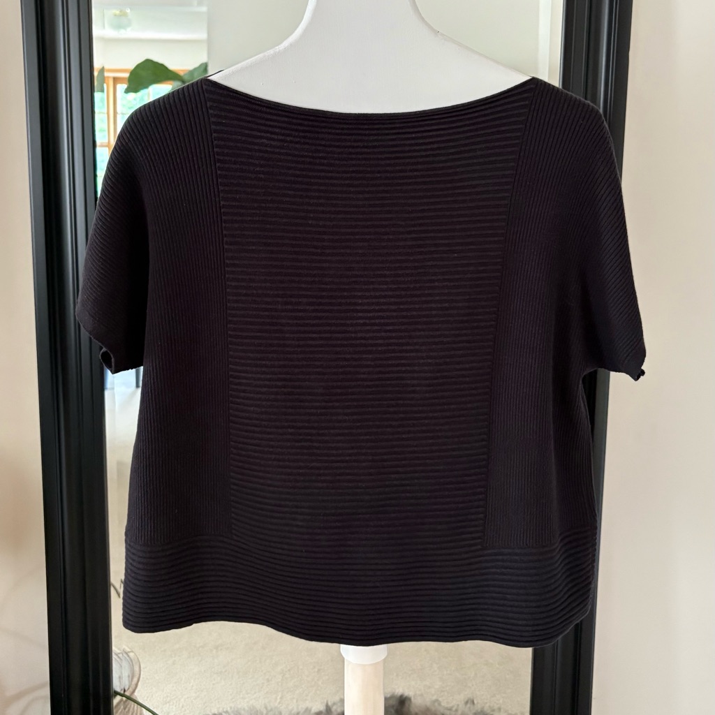 Lafayette 148 New York Black Short Sleeve Shirt